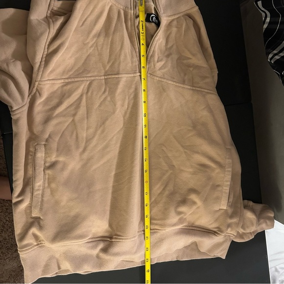 ZYIA Active Tan 1/4 Zip Cowl Pocket Jacket Pullover Size 3x Athleisure Winter - Picture 12 of 12